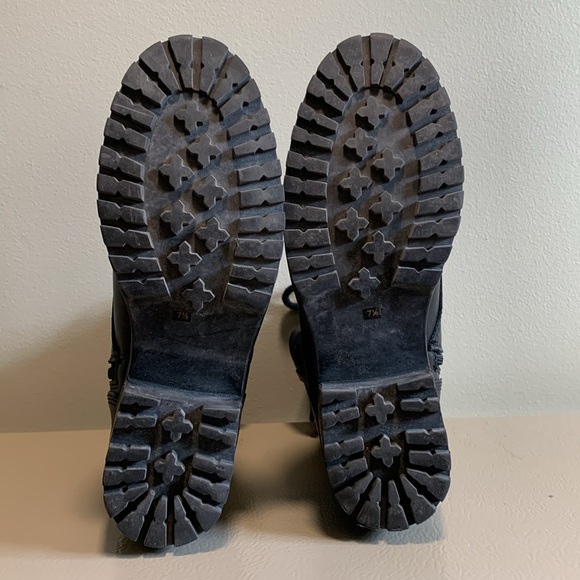 STEVE MADDEN Griffen Leather Moto Combat Style Boots Size 7.5 Black - Picture 3 of 16